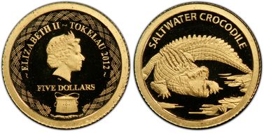 2012 $5 Saltwater Crocodile PR70DCAM