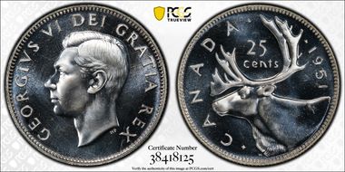 1951 25C Low Relief PL67