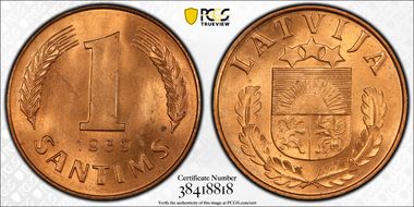 1939 Santims MS65+ RD