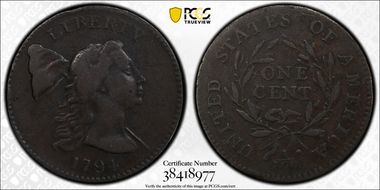 1794 1C Double Chin, S-18b VF25BN