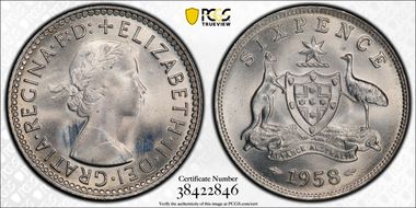 1958(m) 6D KM-58  Ag MS66