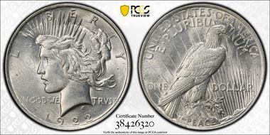 1922 $1 AU58
