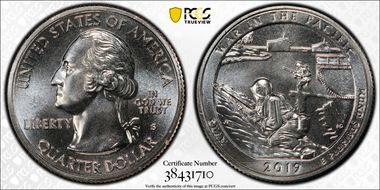 2019-S 25C War in the Pacific NP MS67