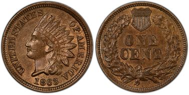 1863 1C AU58