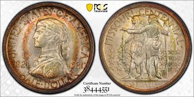 1921 50C Missouri, 2*4 MS66+