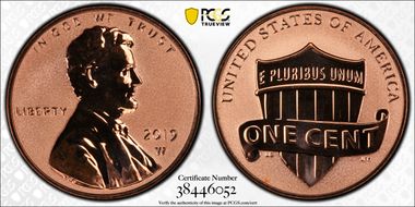 2019-W 1C Shield - Reverse Proof PR69RD