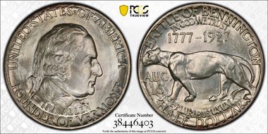 1927 50C Vermont MS67