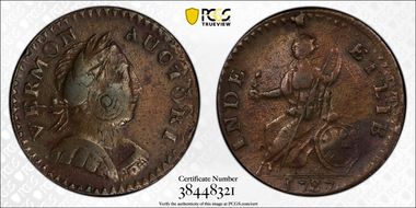 1787 VT 1/2P Bust Right XF40BN