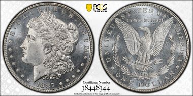 1887 $1 MS66PL