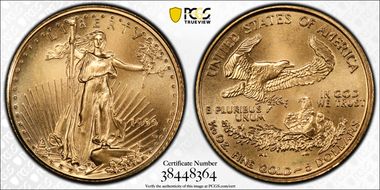 1999-W $5 Unfinished Proof Dies Gold Eagle MS69