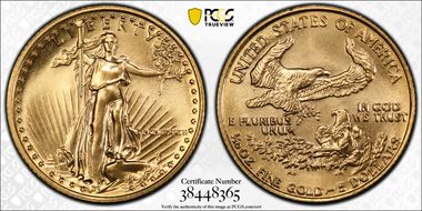 1987 $5 Gold Eagle MS70