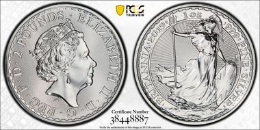 2019 £2 Britannia Radial Sunburst MS68