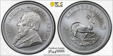 2019 1 Rand Krugerrand Silver MS69