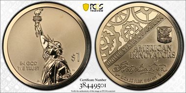 2018-S $1 American Innovation Rev PR Washington-Signed 1st Patent PR70