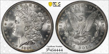 1886 $1 VAM 17, Doubled Arrows MS67