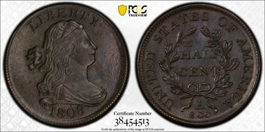1808 1/2C MS64+ BN