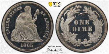 1865 10C PR66DCAM