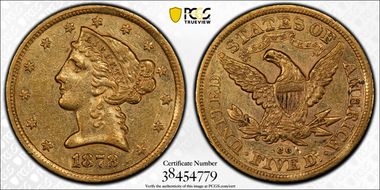 1878-CC $5 AU50