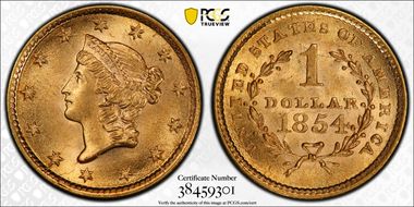 1854 G$1 Type 1 MS66