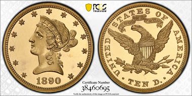 1890 $10 PR64DCAM