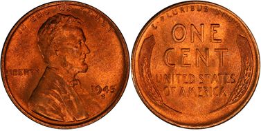 1945-S 1C MS67+ RD