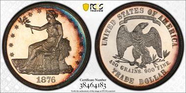 1876 T$1 PR66+ CAM