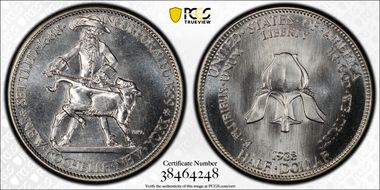 1938 50C New Rochelle SP67+