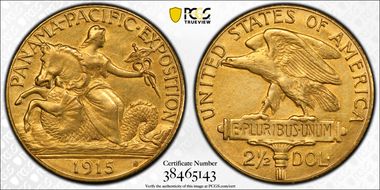 1915-S $2.50 Panama-Pacific AU53