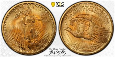 1907 $20 Saint-Gaudens MS64+