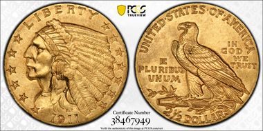 1911 $2.50 AU58