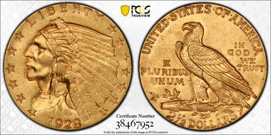 1928 $2.50 AU58