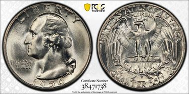 1950-D 25C MS65