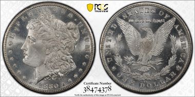 1880-CC $1 8/High 7 MS66+