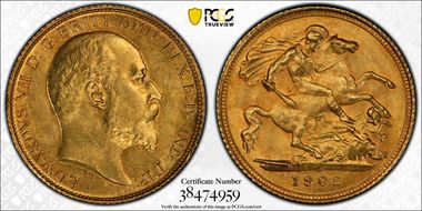 1902-S 1/2 Sov S-3977A MS63