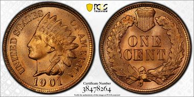 1901 1C MS67+ RD