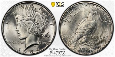 1934 $1 MS66+