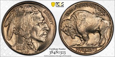 1929-S 5C 2 Feathers FS-401 MS66