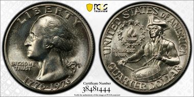 1976-S 25C Silver MS65