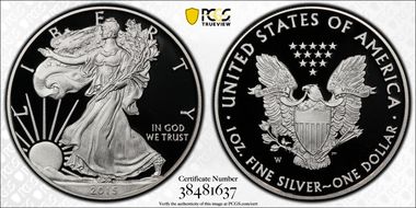 2015-W $1 Silver Eagle PR70DCAM