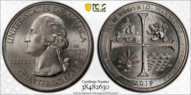 2019-W 25C San Antonio Missions NP PCGS First Discovery 1 of 6 MS66