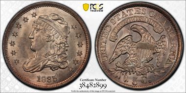 1835 H10C Small Date, Large 5C MS64