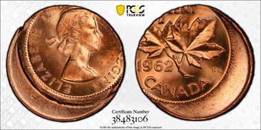 1962 1C MS65RD