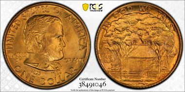 1922 G$1 Grant, No Star MS65