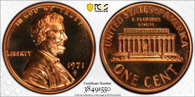 1971-S 1C DDO, FS-101 PR68RD