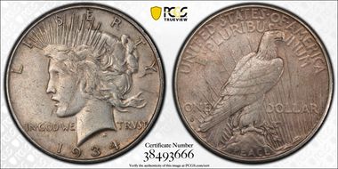 1934-S $1 XF45