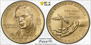 2017-W $5 Boys Town First Strike MS70