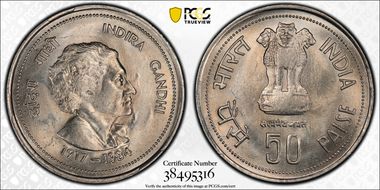 (1985)(B) 50 Pai Indira Gandhi MS63