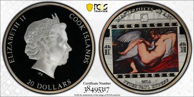 2014 $20 Master Pieces of Art Leda and the Swan PR69DCAM