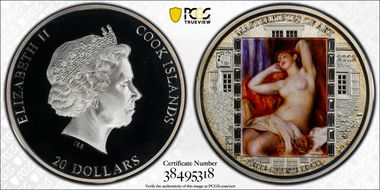 2012 $20 Masterpieces of Art Colorized Renoir - Sleeping Bather PR66DCAM