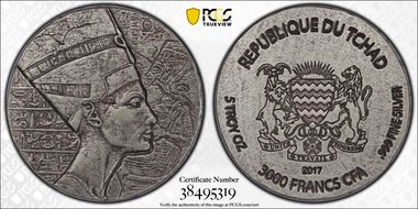 2017 3000 Fr Queen Nefertiti 5oz Ag Antiqued MS63